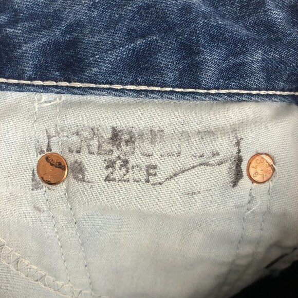 LEVI'S 573 White Tab Vintage Y2K Capri Flare Leg Jeans Sz 13 - Picture 10 of 11